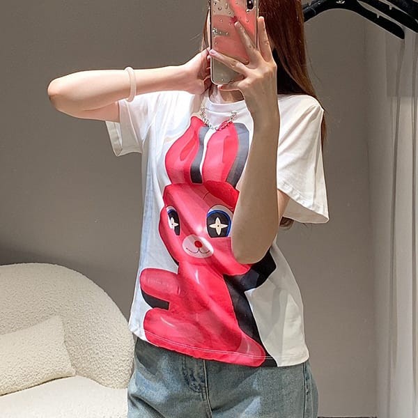 新デザインルイヴィトン スパンコールウサギTシャツ n級品 1AFV27